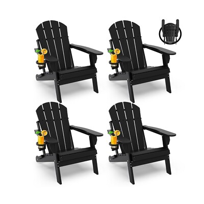 GREENVINES Folding-Adirondack-Chairs-Set-of-4 HDPE Plastic