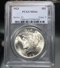 1923 Peace Silver Dollar - PCGS Certified MS64 PQ !!
