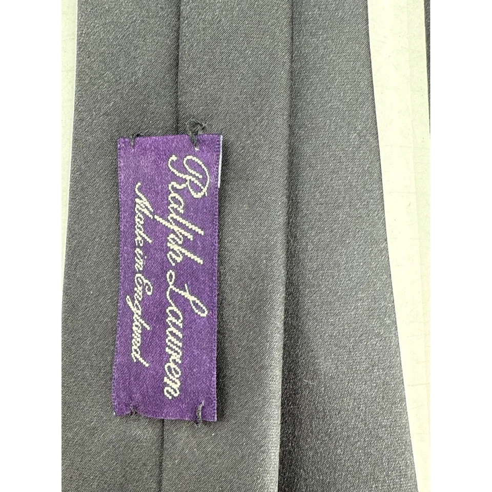 Corbata de seda Ralph Lauren hecha en Inglaterra gris carbón formal negocios para hombre Foto 2 de 4