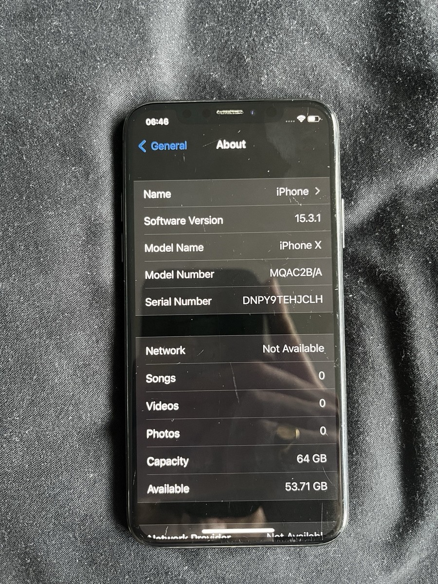 Apple iPhone X (10) A1901 64GB 12MP Mobile Smartphone Space Grey