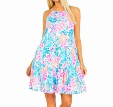 Lilly Pulitzer (Size M) Evalyn Swing Dress Resort White Rainforest Retreat