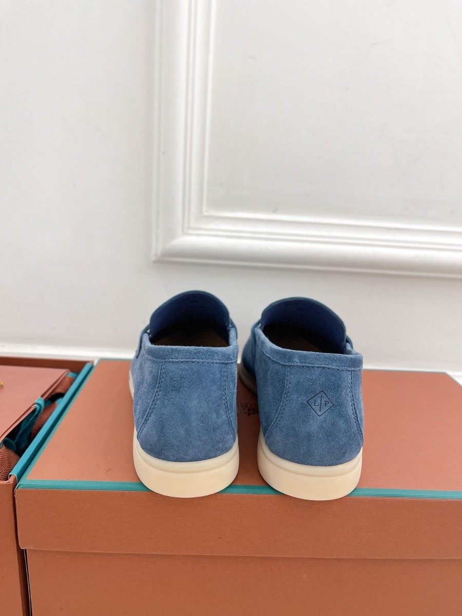 Loro Piana Blue Suede Loafers Slip On Casual Shoes Men's Size EU