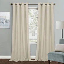 Beige Blackout Curtains for Living Room 95 Inch Long Sliding Door Curtains fo...