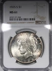 1925-S Peace Dollar NGC MS61 Flashy Better Date $1