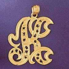 Initial K Charm Pendant 14k Gold 2.7 Grams 