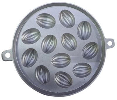 Traditional 12 Hole Kuih Bahulu Cast Aluminium Spongcake Mold Cake Pan