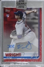 2019 Topps Clearly Authentic Auto Red 9/50 Kyle Wright #CAA-KW Auto 01pg