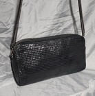 Kooba Black Sequin Mesh Crossbody Bag Purse W/ Metallic Chain Spiral Strap