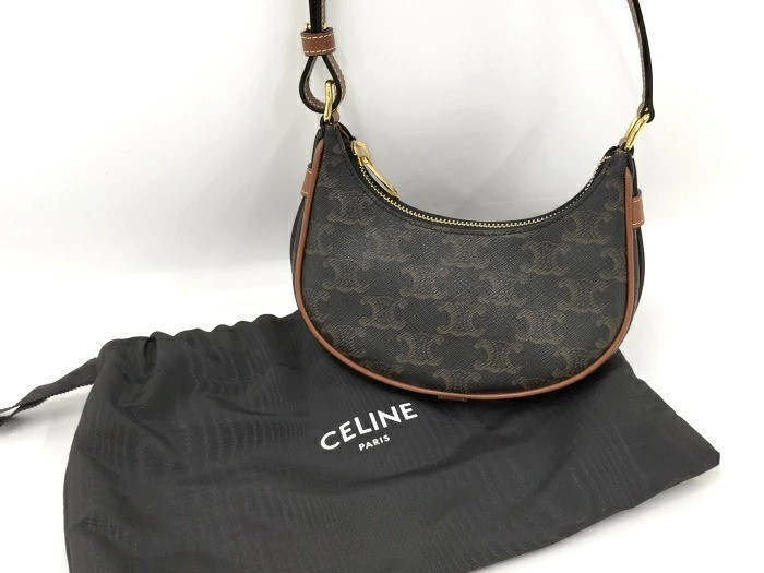 Celine Ava Macadam One Shoulder Handbag PVC Leather Auth Used Italy