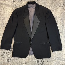 Christian Dior Monsieur Tuxedo Jacket Mens 40S Black Satin Lapel Formal Blazer