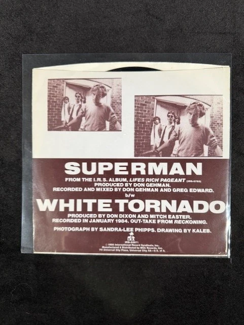 R.E.M. ~ Superman / White Tornado 1986- I.R.S. Records 1986 Masterdisk VG/VG+ - Image 2 of 4