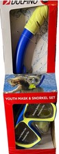 Dolfino Youth Mask  Snorkel 2-Piece Set Children 6 Blue Yellow NEW IN BOX