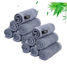 Wash Cloths 12 Pack, Reusable Makeup Remover 10x10 inch-12 Pack Slate Blue