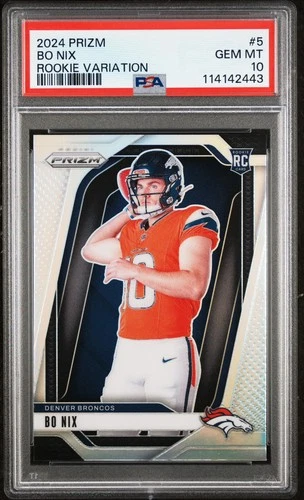 2024 Panini Prizm - Rookie Variations Bo Nix #5 Silver Prizm (RC) PSA 10