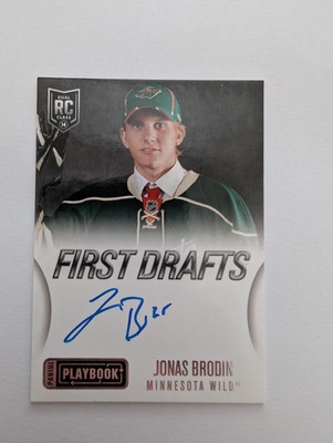 2013 Panini Playbook First Drafts Signatures Jonas Brodin #FD-JB Rookie Auto RC