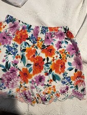 Rare Editions Girls Sz 12 Floral Scalloped Eyelet Lined Shorts