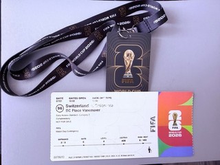 FIFA World Cup 2026 paper Ticket (Switzerland Vs Colombia) And Fan ID Card