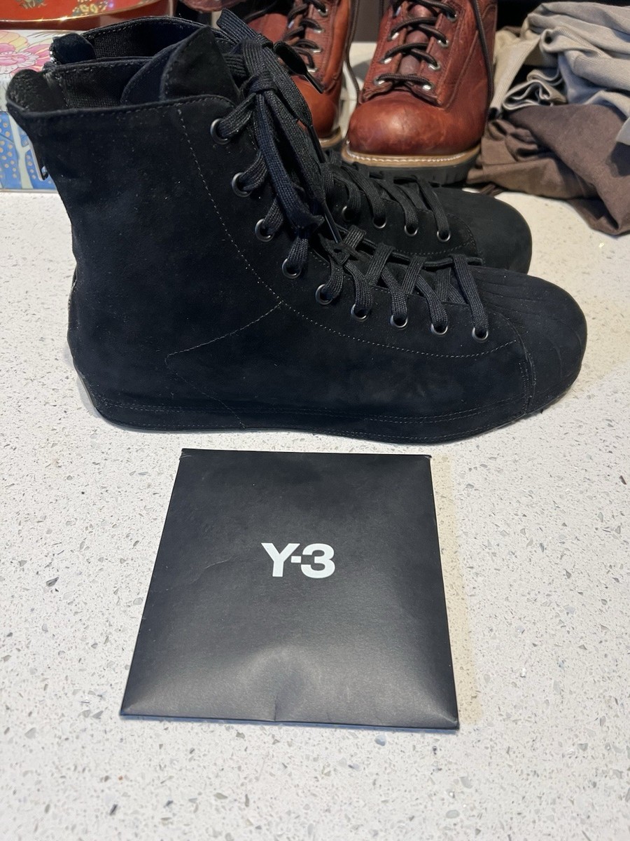 Y3 Yohji Yamamoto Black Suede Back Zip Sneakers 11 | eBay