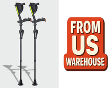 Ergoactives 7G Ergobaum Black Adult Forearm Crutches   Shock Absorbing Design.