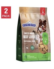 2 PACK - Canature Nutribites Freeze Dried Beef Liver Dog  Cat Pet Treat 27 oz