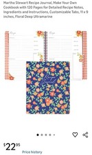 Martha Stewart RecipeJournal Blank Cookbook For All Your Favorite Recipes Floral