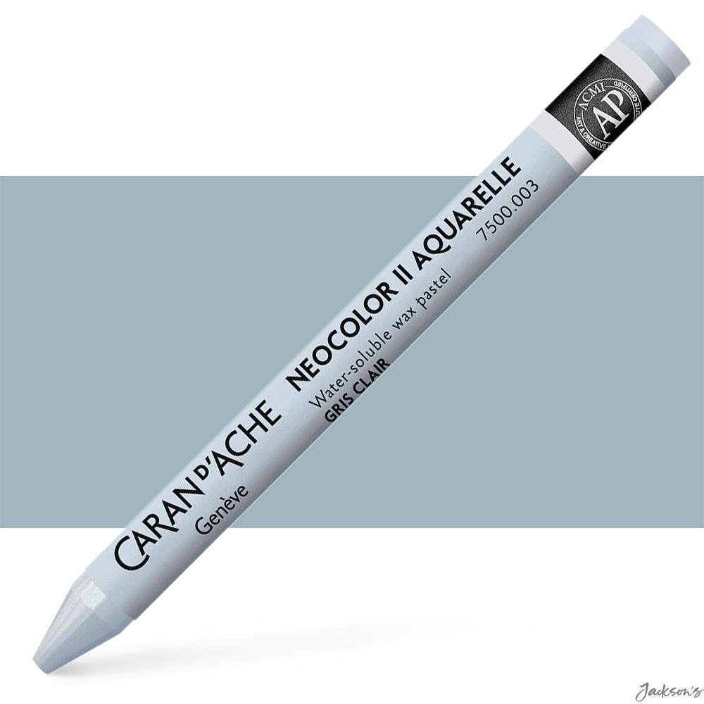 Caran d'Ache Neocolor II Watercolour Crayon Wax Based Light Grey For Artists