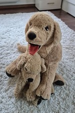 Ikea Golden Retriever und  Welpe "Gosig Golden", 65 cm + 40 cm, Augen aus Stoff