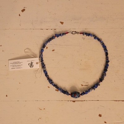 Native American Handmade 20in Necklace With Tag Genuine Lapis Lazuli Gemstones