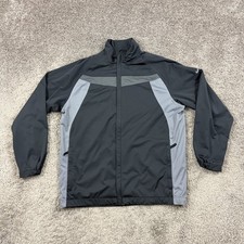 Nike Golf Jacket Mens Large L Black FitStorm Full Zip Lined Mock Neck Pockets