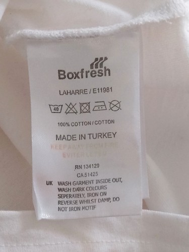 Boxfresh Unisex White T Shirt| XB Logo| 100% Cotton| Quality| Size M - Picture 6 of 7