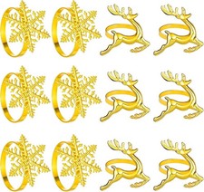 Wedding Adornment, Dinner Table Setting, Gold Winter Decorations Napkin Rin