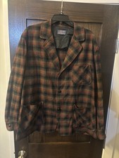 Vintage Pendleton Men s Wool Flannel Plaid Blazer Size L Red Brown