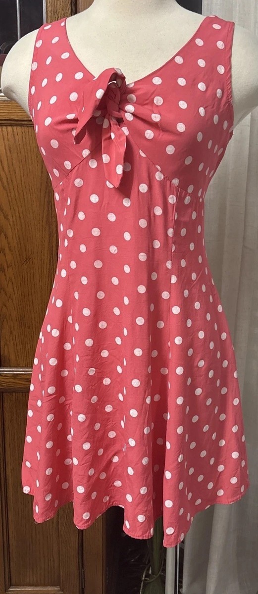 strapless open back dress Polka Dot Satin Cami Dress Red main image 1