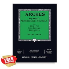 Arches 14.8x21cm Aquarelle Pad 100 Fine 300gsm White NAT A1795090 