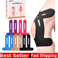 Precut Kinesiology Tape for Knees, 10 Pcs, 5 Colors - Knee Support  Stabilit...