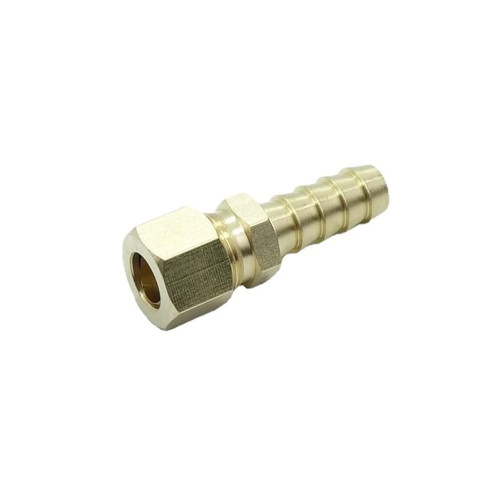CDQBWKJGFJ 1 Piece Compression 3/8" Tube OD to Hose Barb fitting Brass