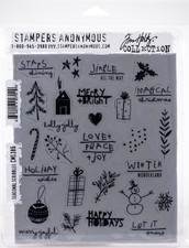 Tim Holtz Cling Stamps 7"X8.5" Seasonal Scribbles