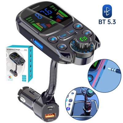 FM Transmitter Bluetooth 5.3 KFZ Dual USB Auto Ladegerät für Handy Radio Adapter