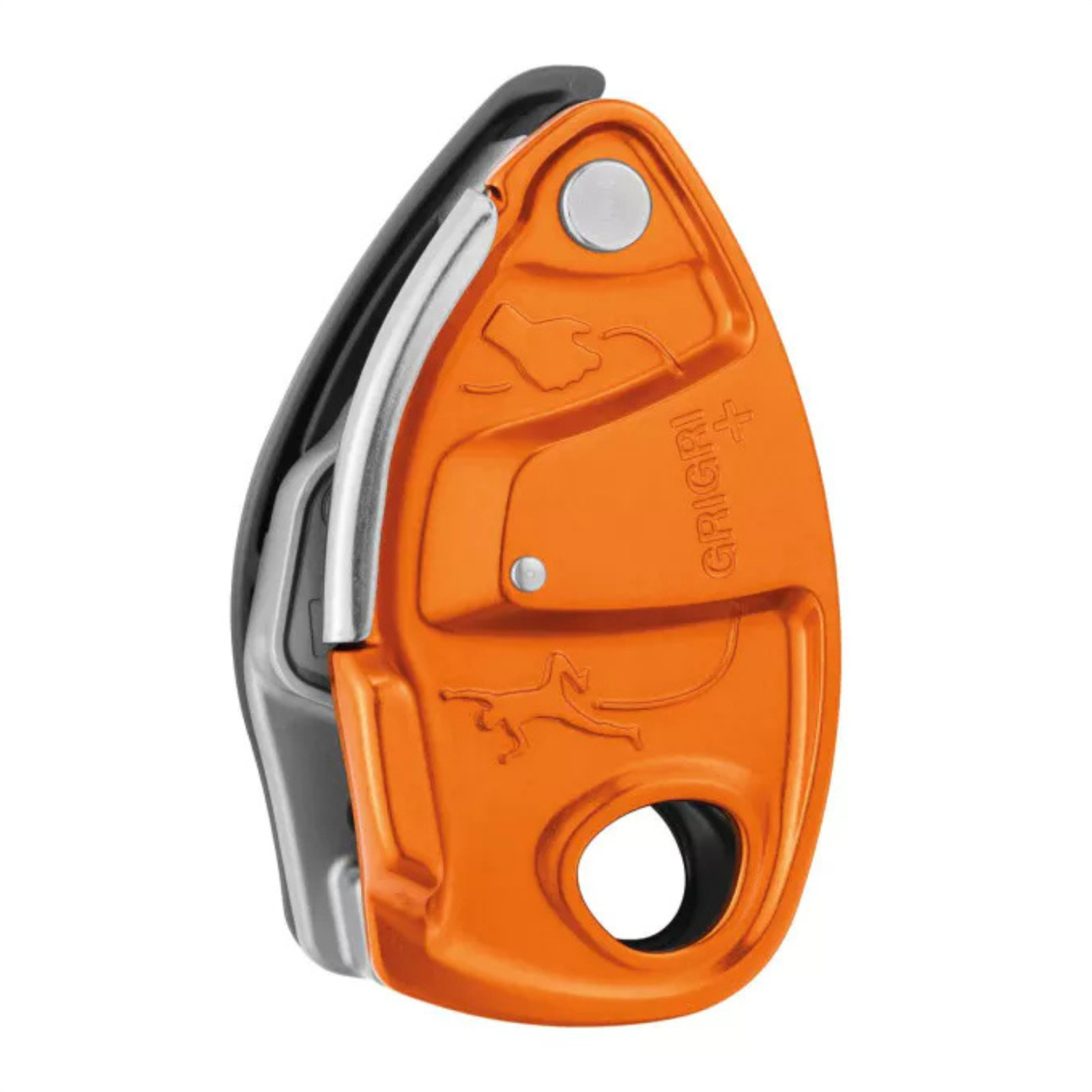 Dispositivo de aseguramiento Petzl GRIGRI+ frenado asistido antipánico cuerdas 8,5-11 mm naranja