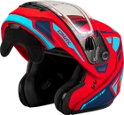 Gmax MD-04 Snow Helmet Sector Matte Red Blue Electric Shield Size Large