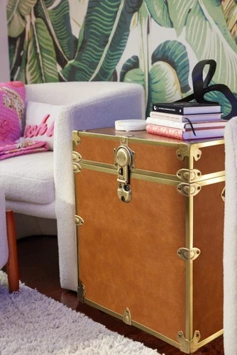 Mesa auxiliar de lujo de cuero sintético Rhino 20x20x24 HECHA EN EE. UU. Foto 4 de 4