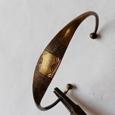 Vintage Tuareg Tribal Bracelet Brass  Copper Hand Engraved African Cuff