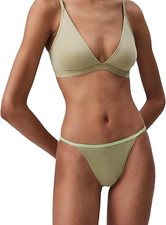 Calvin Klein E2946 Ideal Micro Low Rise String Bikini Iguana Gray Size M