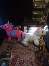 Lote de 2 enormes animales de peluche unicornio chispa crear Imagine,and Fun&Fun Toy Co.