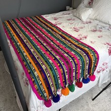 Handmade Guatemalan Rebozo Shawl Woven Tapestry Wrap Shawl Scarf