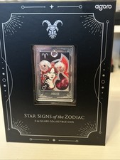 2 oz 999 argento fine 2025 Agoro segni dello zodiaco-Ariete 2000 scatola conio e C.O.A