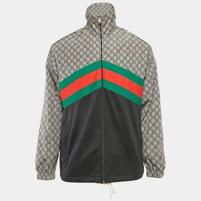 Gucci Blue GG Print Nylon and Jersey Web Trim Jacket XS | eBay