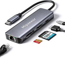 USBC Docking Station 8 in 1 USB C to Hdmi Gigabit Ethernet Adapter 1Gbps Etherne