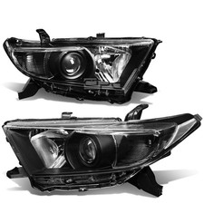 Fit 2011-2013 Toyota Highlander Black Housing Clear Corner Projector Headlight Fit 2011-2013 Toyota Highlander Black Housing Clear Corner Projector Headlight