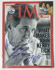 John Kerry + John Edwards + Chris Heinz  SIGNED 2004 TIME Magazine COA Autograph